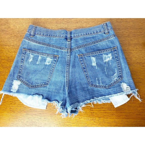 Caffeine Size M 26” Destroyed Booty Short Ripped - Picture 2 of 9